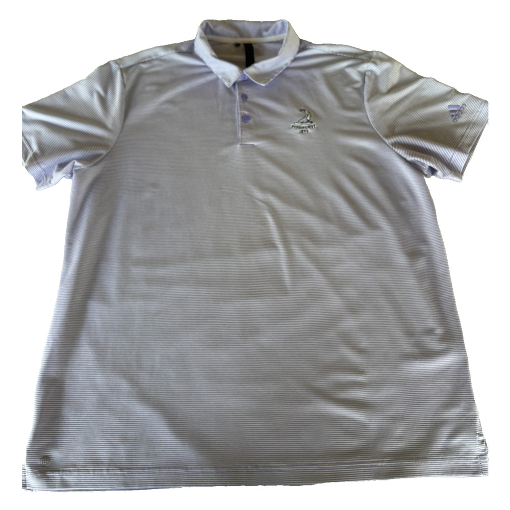 Adidas Pinehurst 1895 Golf Purple Stripe Polo Shirt Mens XL